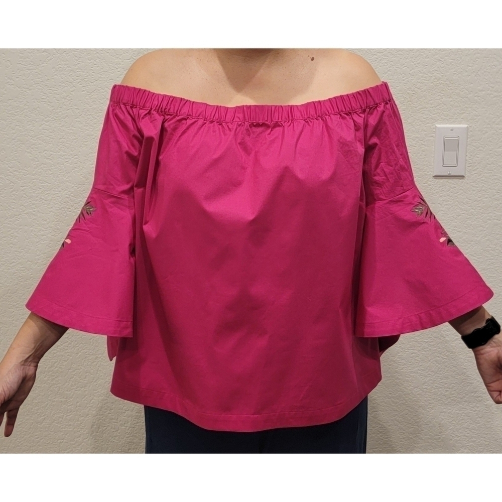 NWT Lane Bryant Flounce-sleeve Off the Shoulder Top Blouse - Picture 5 of 10